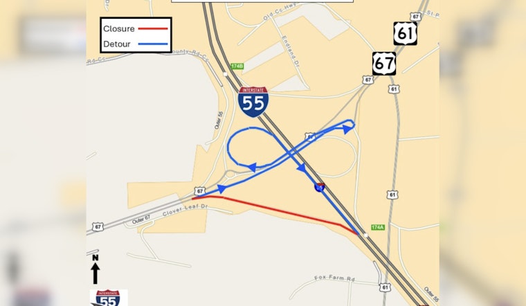 MoDOT Announces I-55 Southbound Ramp Closure for Bridge Maintenance as Commuters Advised to Plan Detours Starting November 10