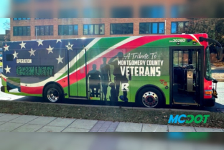 Montgomery County Honors Veterans with Patriotic 'Operation Green Light' Bus Initiative