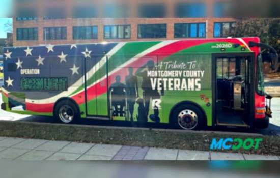 Montgomery County Honors Veterans with Patriotic 'Operation Green Light' Bus Initiative