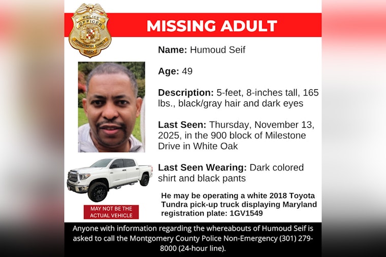 Montgomery County Police Request Public's Aid in Search for Missing Man Humoud Seif