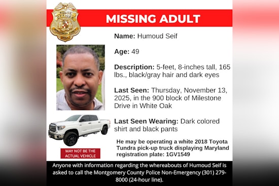 Montgomery County Police Request Public's Aid in Search for Missing Man Humoud Seif