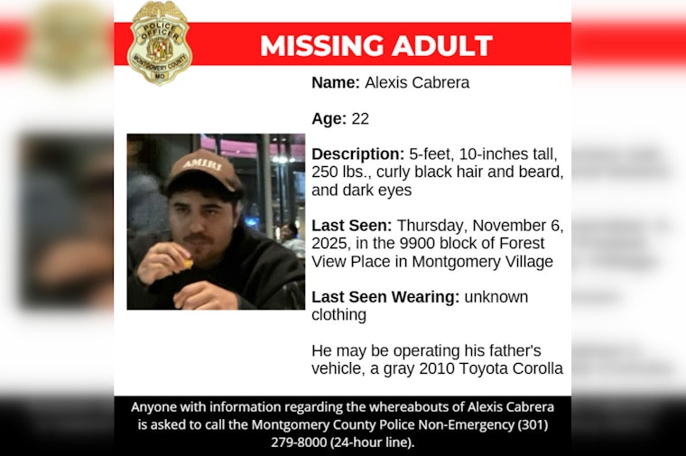Montgomery County Police Seek Public Help in Search for Missing 22-Year-Old Alexis Cabrera