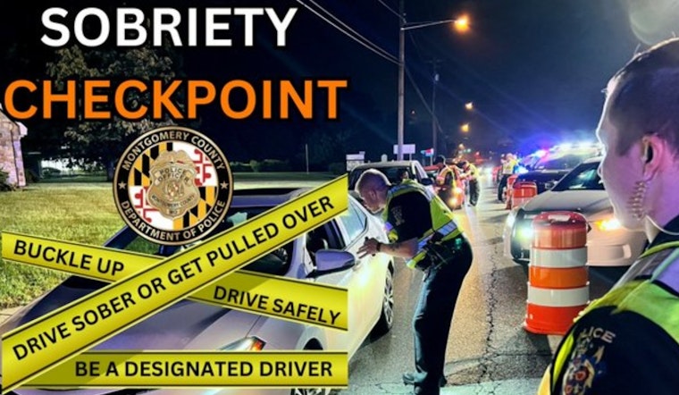 Montgomery County Police to Implement Sobriety Checkpoint on December 5 to Prevent Impaired Driving