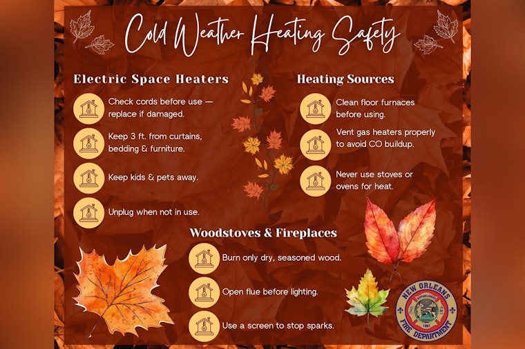 New Orleans Fire Department Issues Winter Heating Safety Advisory to Prevent Residential Fires
