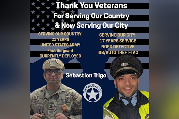 New Orleans Police Department Honors Detective Sebastion Trigo for Dual Service at Home and Overseas