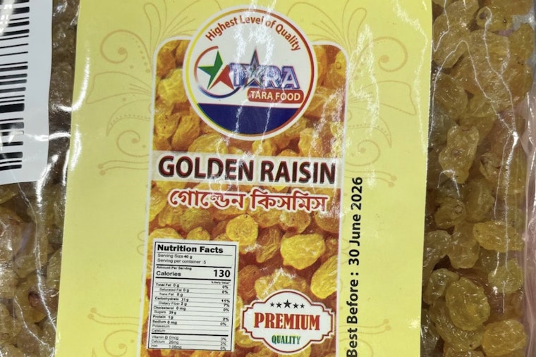 New York State Orders Removal of Tara Food Golden Raisins Over Undisclosed Sulfites Risk