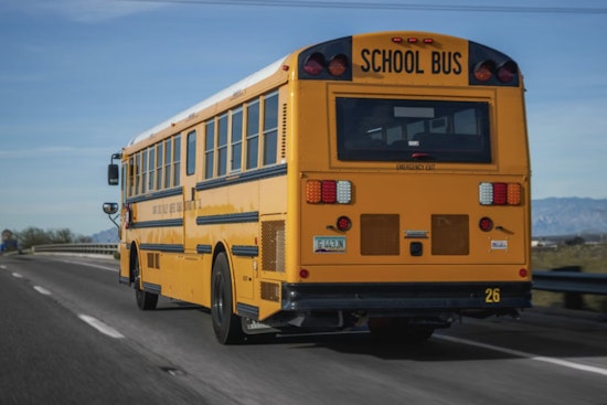 No Injuries Reported in School Bus Collision at Sahara Avenue and Hualapai Way in Las Vegas