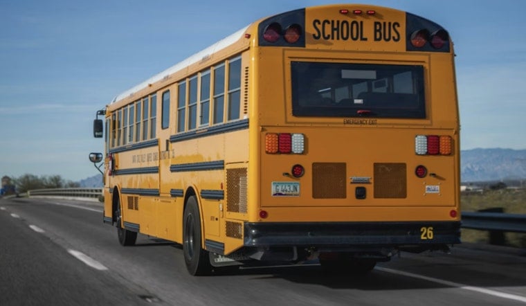No Injuries Reported in School Bus Collision at Sahara Avenue and Hualapai Way in Las Vegas