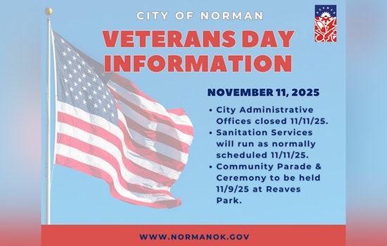 Norman Announces Veterans Day Observances, City Offices to Close, Sanitation and Transit to Run as Usual