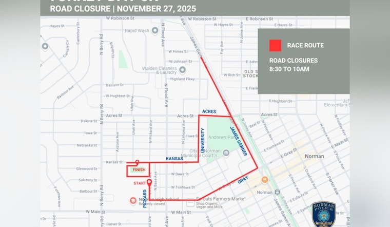 Norman Gears Up for Thanksgiving Tradition Plan Ahead for Turkey Day 5K Road Closures