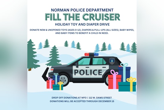 Norman Police Department Launches Fill the Cruiser Toy and Diaper Drive for Local Families in Need