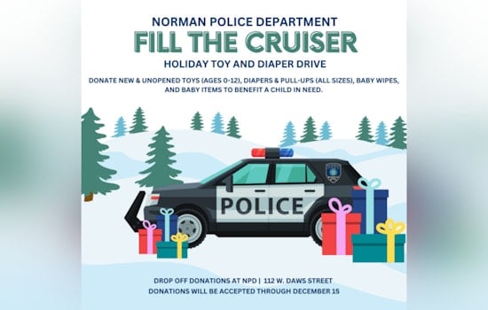 Norman Police Department Launches Fill the Cruiser Toy and Diaper Drive for Local Families in Need