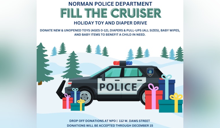 Norman Police Department Launches Fill the Cruiser Toy and Diaper Drive for Local Families in Need