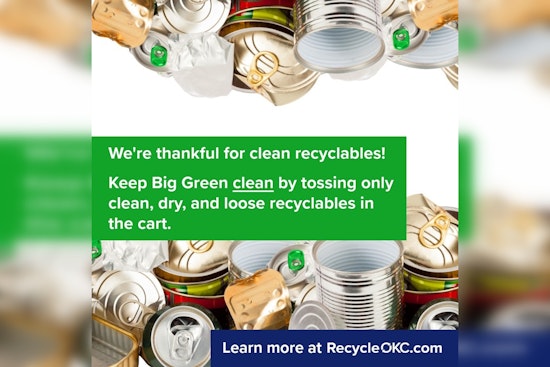 Oklahoma City Urges Residents to Keep Recyclables Clean and Dry Ahead of the Holidays