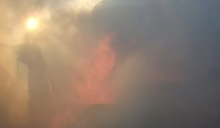 Parker County Firefighters Battle Blazing Barn and Grass Fire Amidst High Winds