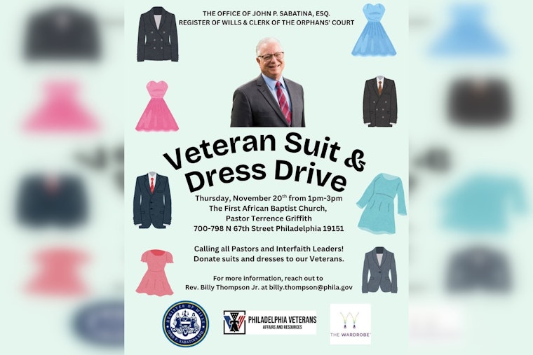 Philadelphia Register of Wills Launches Suit & Dress Drive for Veterans in Partnership with Local Faith Leaders