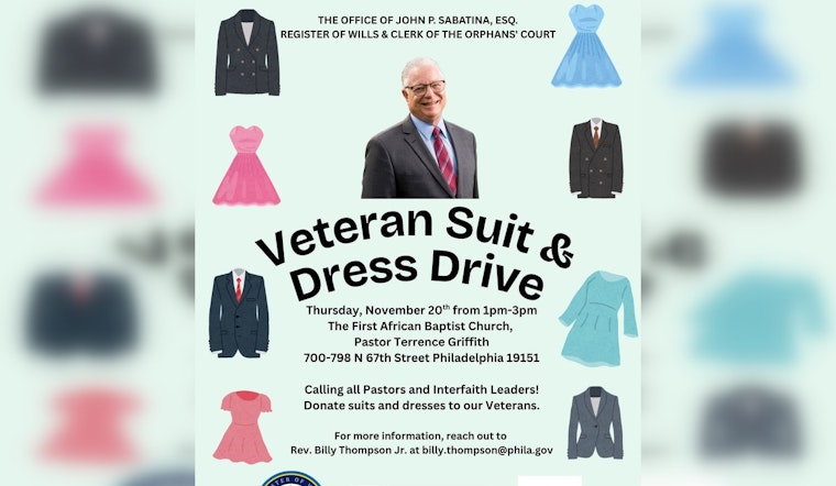 Philadelphia Register of Wills Launches Suit & Dress Drive for Veterans in Partnership with Local Faith Leaders