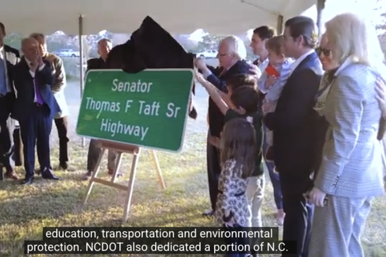Pitt County Highway Honors Late Sen. Thomas F. Taft Sr., NCDOT Dedicates Bridge to Fallen Patrolman Williams in North Carolina