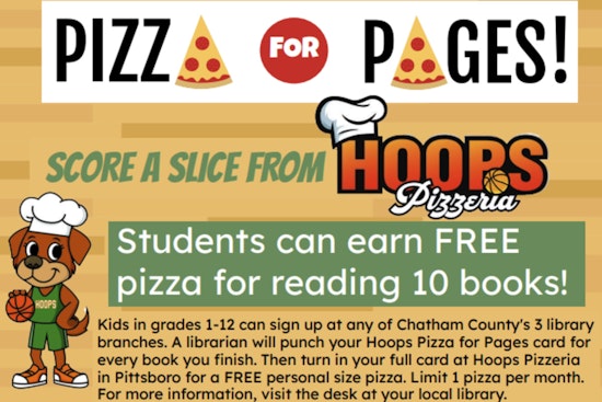 Pittsboro's "Pizza for Pages" Program Fuels Literacy with Free Pizzas for Book-Loving Kids