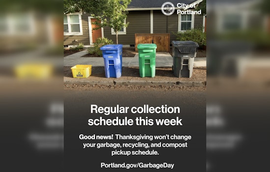 Portland Garbage Collection Remains On Schedule for Thanksgiving Week