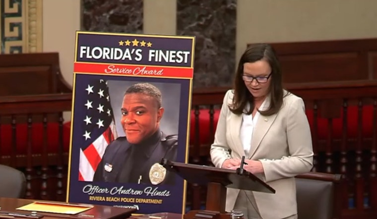 Riviera Beach Officer Andrew Hinds Honored with Florida's Finest Award for Saving Family from Burning Truck