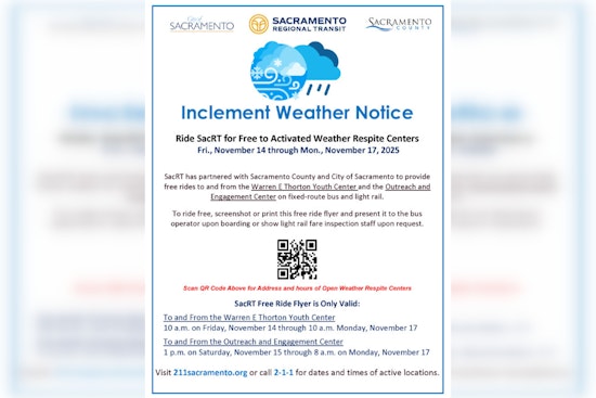 Sacramento Prepares for Heavy Rainfall as City Activates Weather-Respite Center and Offers Free SacRT Rides