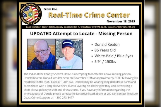 Search Intensifies in Vero Beach for Missing 86-Year-Old Man with Dementia