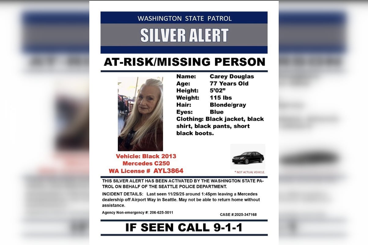 Seattle Police Issue Silver Alert for Missing 77-Year-Old Woman,