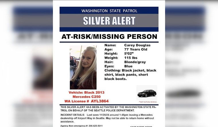Seattle Police Issue Silver Alert for Missing 77-Year-Old Woman, Urging Public Assistance