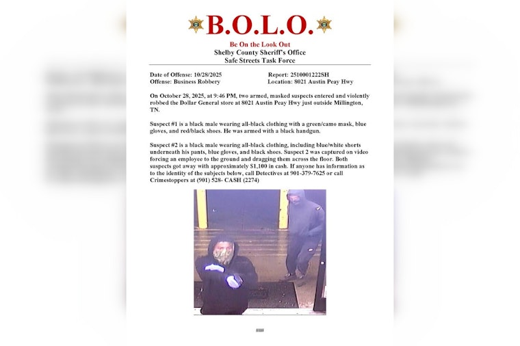 Shelby County Sheriff Seeks Public Help to Identify Dollar General Robbery Suspects