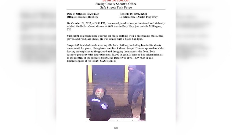 Shelby County Sheriff Seeks Public Help to Identify Dollar General Robbery Suspects