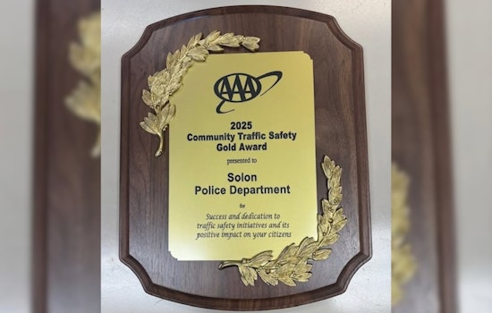 Solon Police Department Honored with 2025 AAA Community Traffic Safety Gold Award