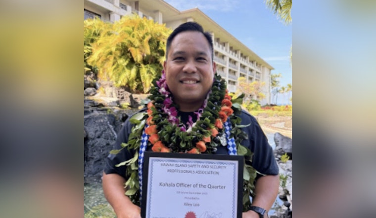 South Kohala Patrol Officer Kiley Loo Honored as HISSPA's Officer of the Quarter for Excellence in Traffic Safety