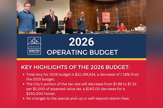 South Milwaukee Unveils 2026 Budget with Lower Property Taxes and Levy Reductions