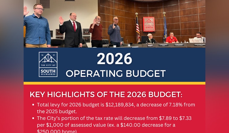 South Milwaukee Unveils 2026 Budget with Lower Property Taxes and Levy Reductions