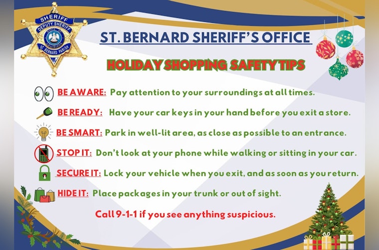 St. Bernard Parish Sheriff Issues Safety Tips for Holiday Shoppers to Prevent Criminal Activity