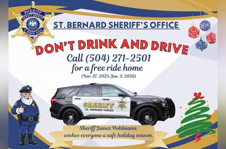 St. Bernard Parish Sheriff's Office Revives Holiday Ride Home Program to Curb DUI Incidents