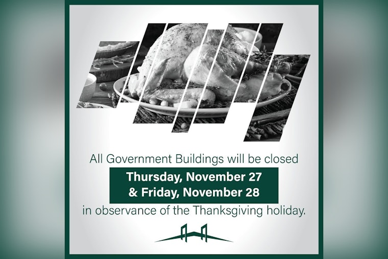 St. Charles Parish Announces Thanksgiving Closures for Government Buildings and Waste Collection Services