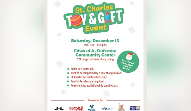 St. Charles Parish Warms Up for Holiday Season with Annual Toy and Gift Event for Kids