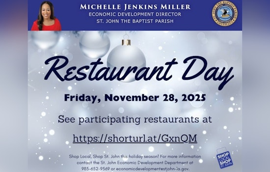 St. John the Baptist Parish Launches Restaurant Day and Celebrates Small Business Saturday to Boost Local Economy