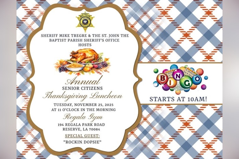 St. John the Baptist Parish Sheriff's Office Hosts Thanksgiving Luncheon for Seniors in Reserve