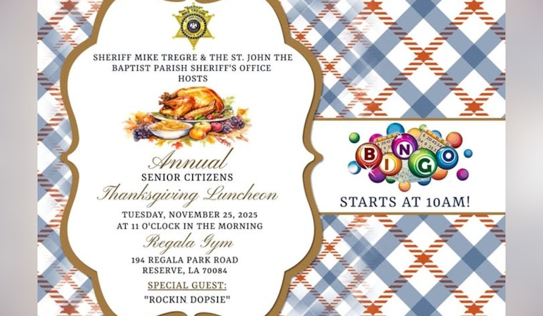 St. John the Baptist Parish Sheriff's Office Hosts Thanksgiving Luncheon for Seniors in Reserve