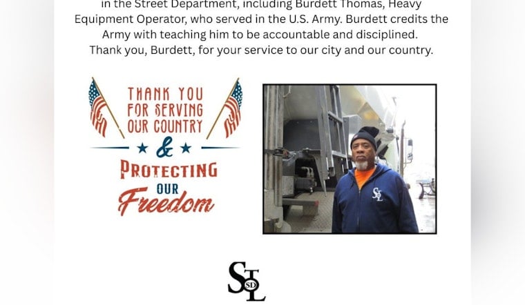 St. Louis Street Department Honors Veterans in Workforce, Commends Former Army Member Burdett Thomas's Service