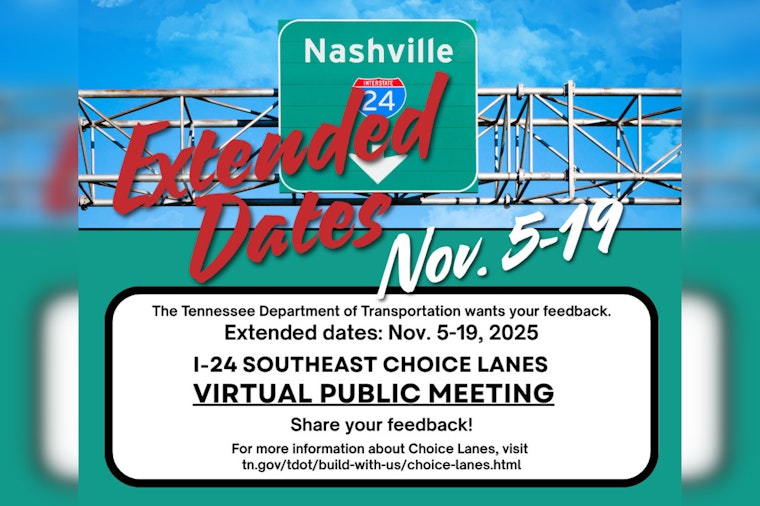 TDOT Reopens Comment Period for I-24 Southeast Choice Lanes Project, Invites More Public Input