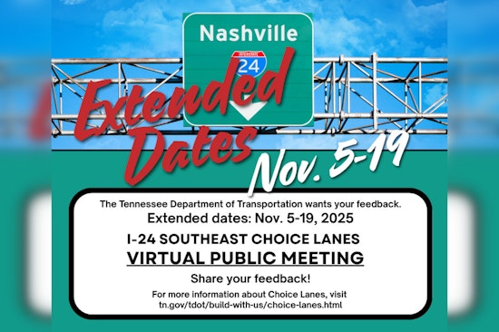 TDOT Reopens Comment Period for I-24 Southeast Choice Lanes Project, Invites More Public Input
