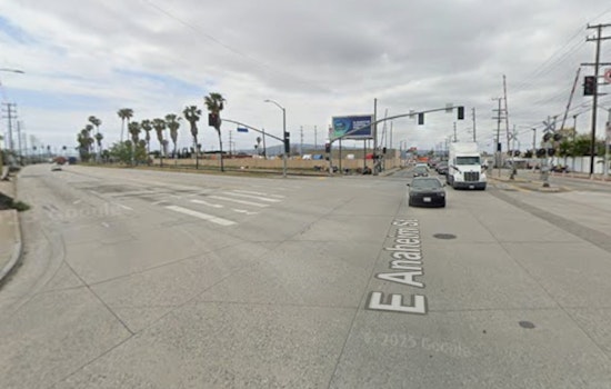 Two Hospitalized, Driver Extricated After Car Strikes Train-Crossing Signal in Downtown Los Angeles