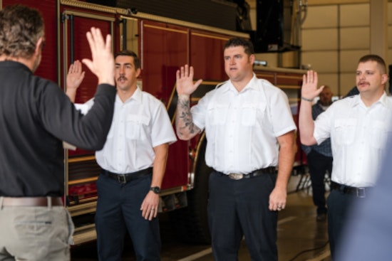 Upper Arlington Welcomes New Ladder Truck and Firefighter/Paramedics with Traditional Push-In Ceremony