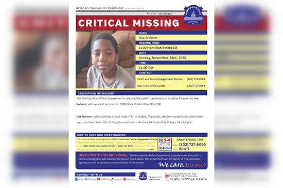 Urgent Search for 12-Year-Old Issa Jackson Missing in Washington D.C., Police Seek Public's Help