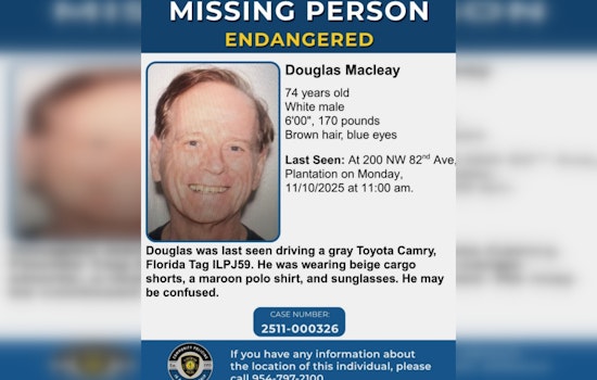 Urgent Search for Missing Elderly Man in Plantation, Police and Community Mobilize