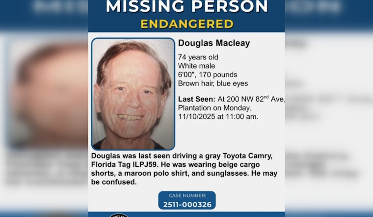Urgent Search for Missing Elderly Man in Plantation, Police and Community Mobilize
